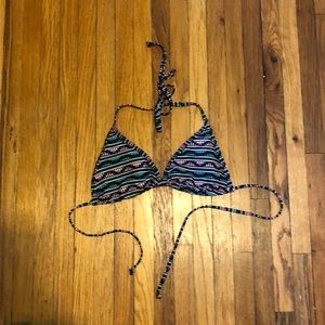 Multi-colored patterned triangle bikini